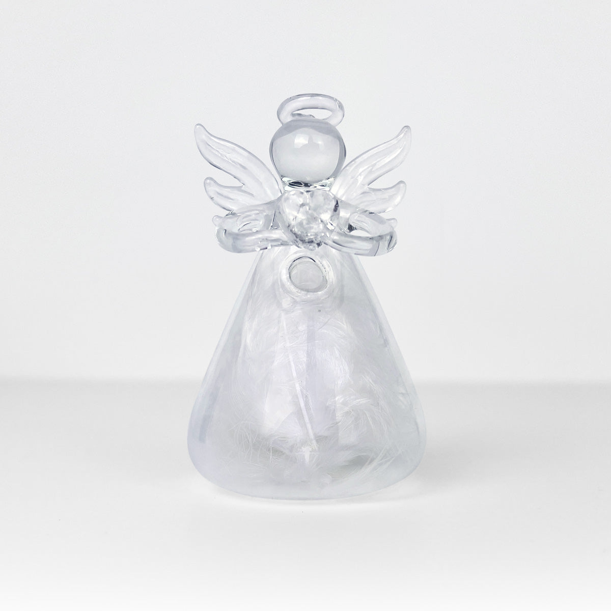 Feather Filled Glass Angel Ornament | Bereavement & Memorial