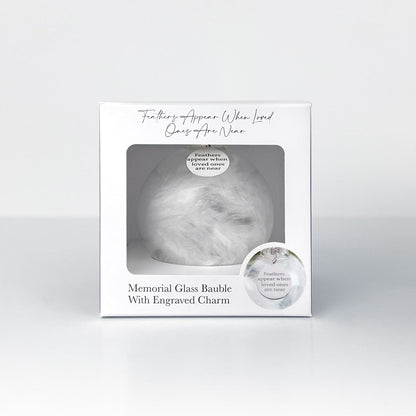 Memorial Glass Bauble With Engraved Charm