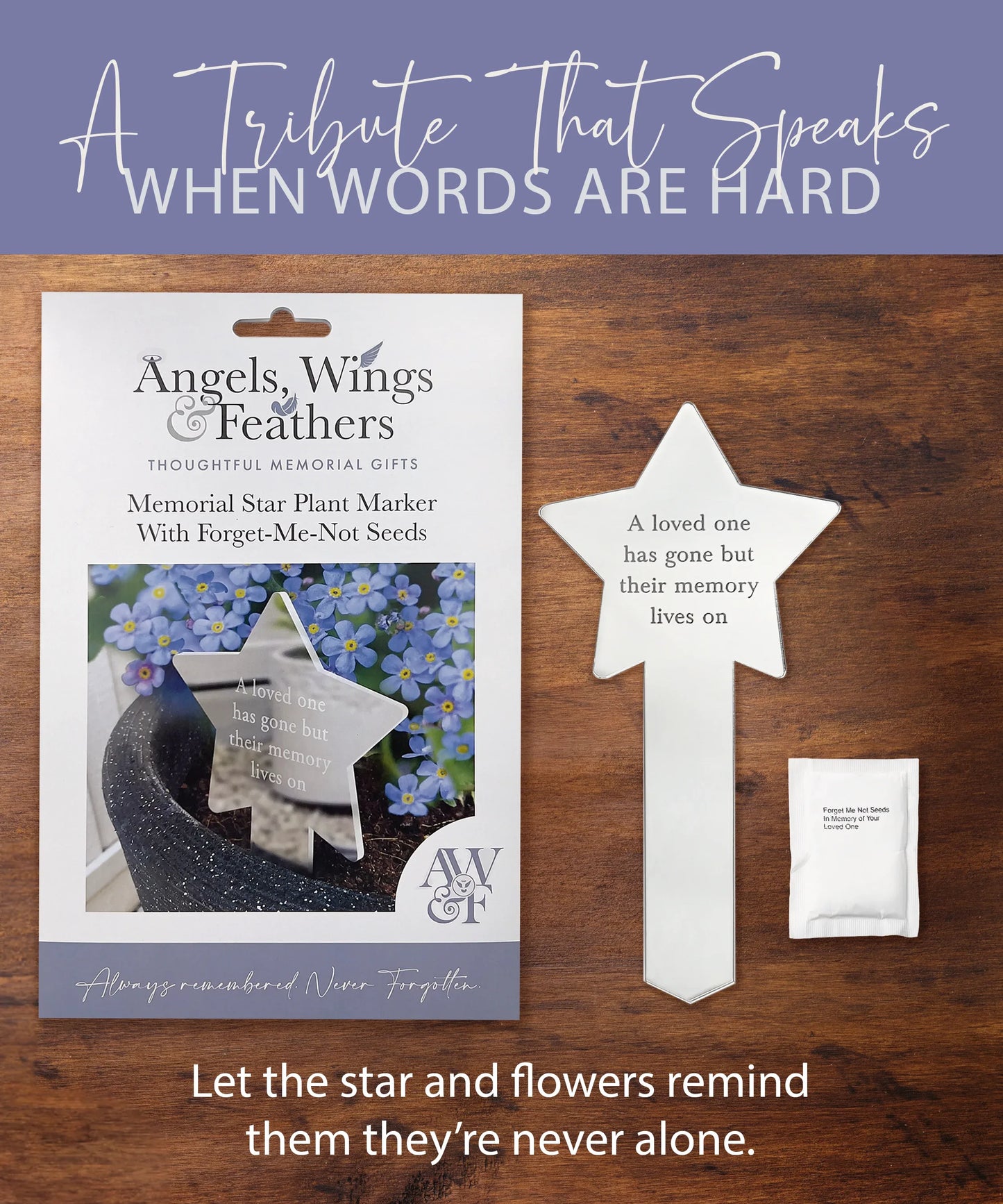 Memorial Star Plant Marker With Forget-Me-Not Seeds