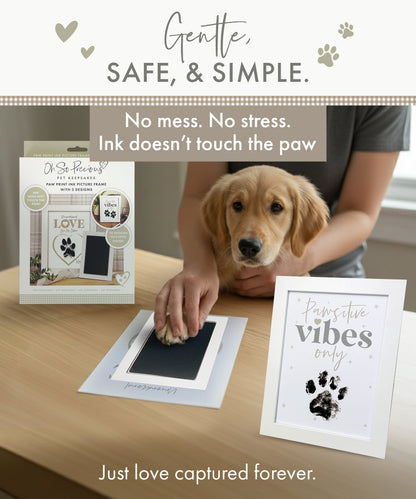 Paw Print Ink Picture Frame With 2 Designs + Ink Pad