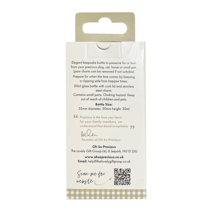 Pet Fur & Hair Keepsake Bottle