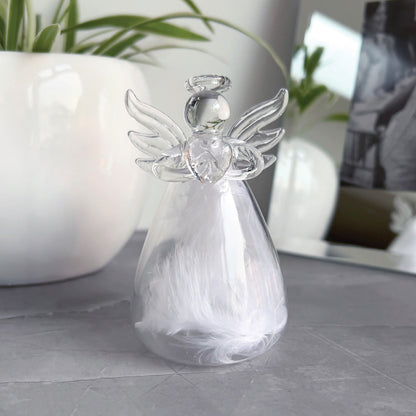 Feather Filled Glass Angel Ornament | Bereavement & Memorial