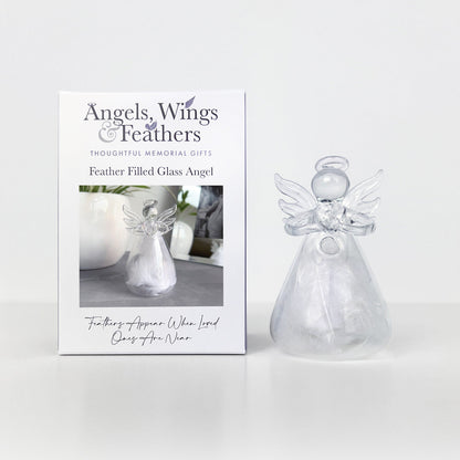 Feather Filled Glass Angel Ornament | Bereavement & Memorial