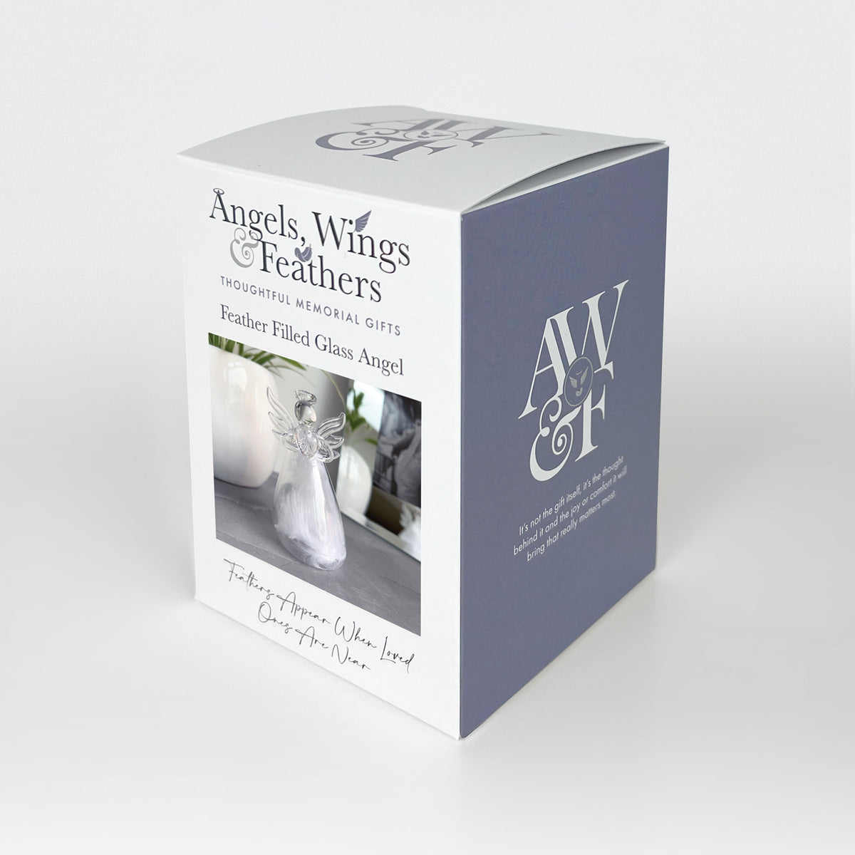 Feather Filled Glass Angel Ornament | Bereavement & Memorial
