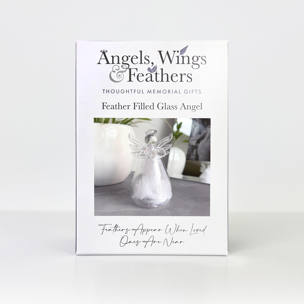 Feather Filled Glass Angel Ornament | Bereavement & Memorial