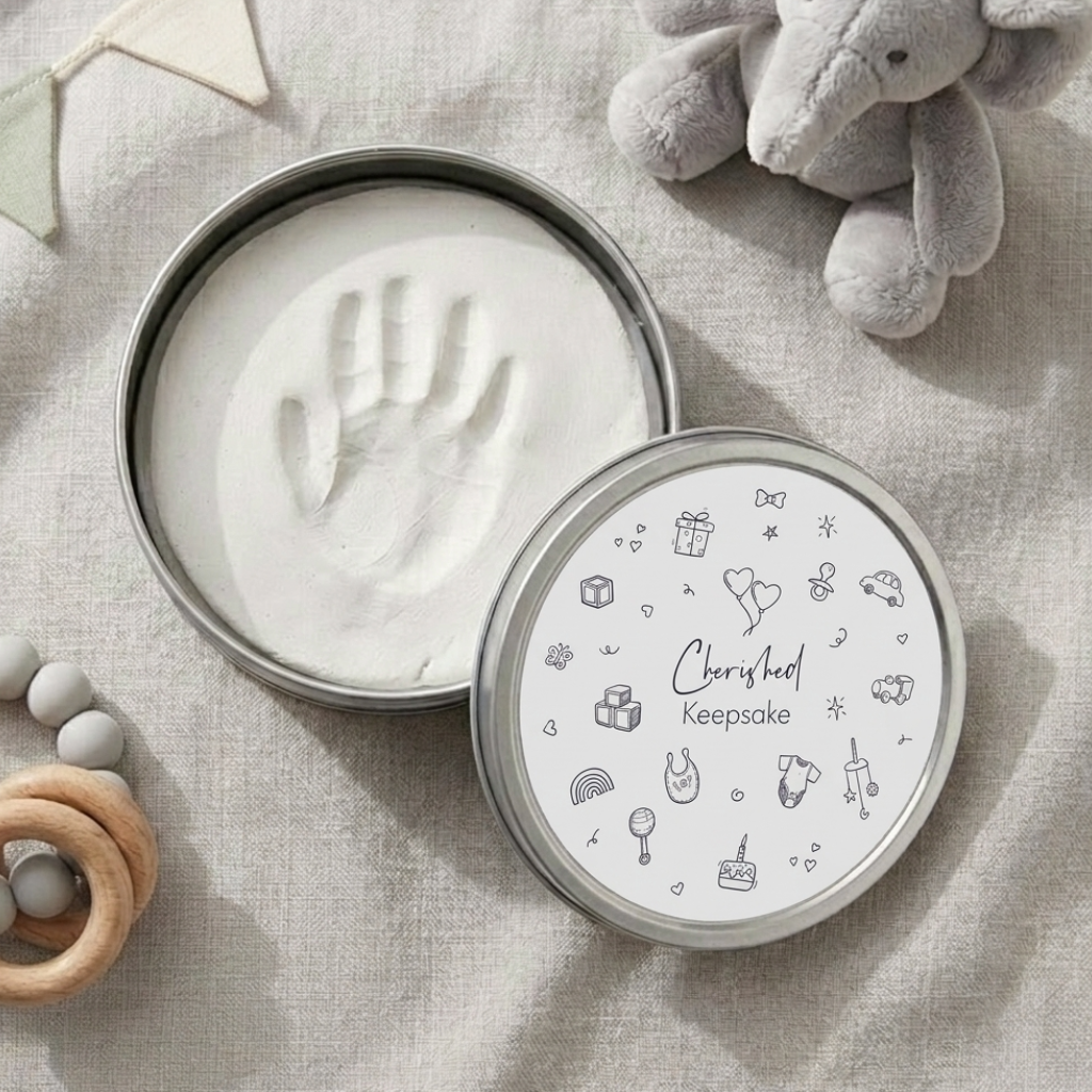 Baby Hand or Foot Print Clay Impression Tin