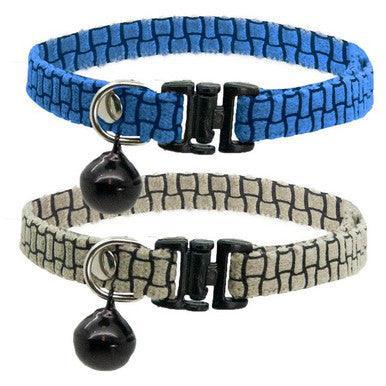 Cat Circus Collar Embossed Velvet Kitten Blue - North East Pet Shop Cat Circus