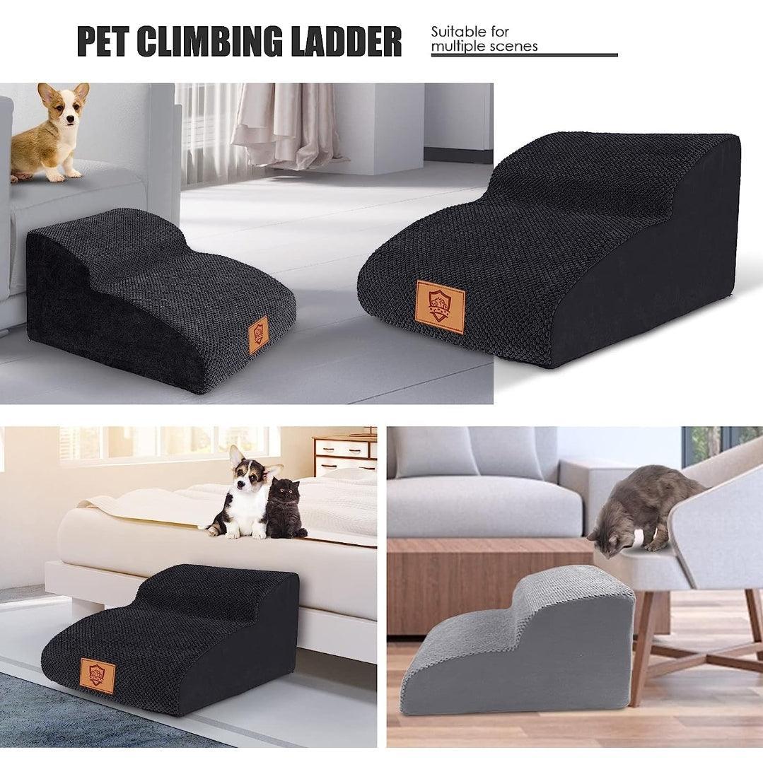 Dog Stairs for Bed/Sofa, 2-Steps High Density Foam Pet Stairs - North East Pet Shop Dog Shack UK