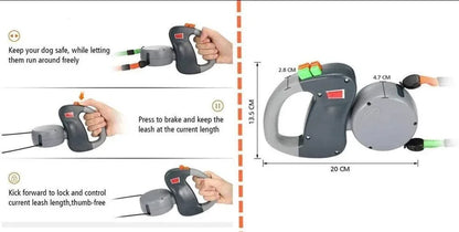Double Dog Anti Twist Extendable Lead - No More Tangle! - North East Pet Shop Dog Shack UK